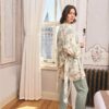 Çiçek ve Yaprak Desenli Dantelli Hamile Lohusa 3'lü Pijama Takımı - Görsel 4