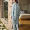 Yaprak Desenli Dantelli Hamile Lohusa 3'lü Pijama Takımı - Görsel 6